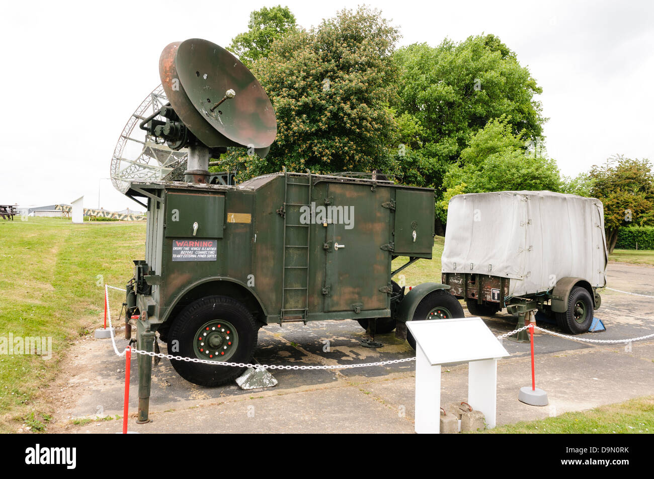 WW2 radio and radar trailer on display at Duxford Imperial War Museum Stock Photo