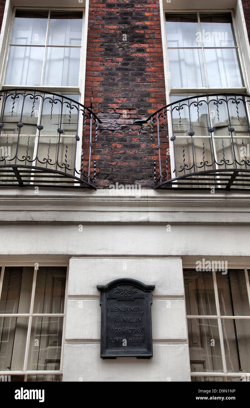 Benjamin Franklin House on Craven Street in central London UK Stock Photo