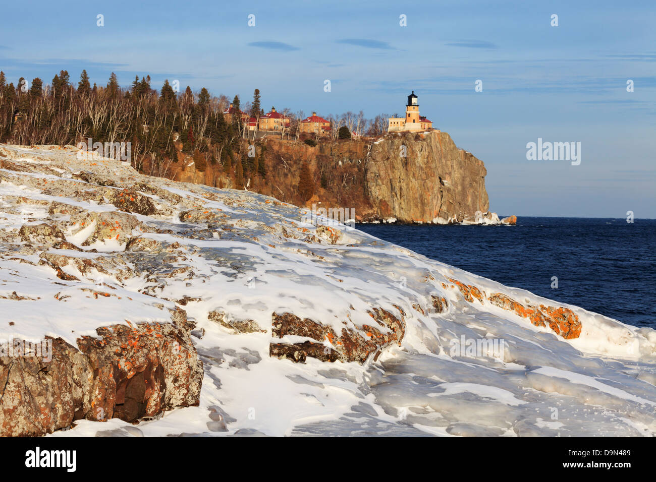 Split Rock Lighthouse in winter. North Shore of Lake Superior