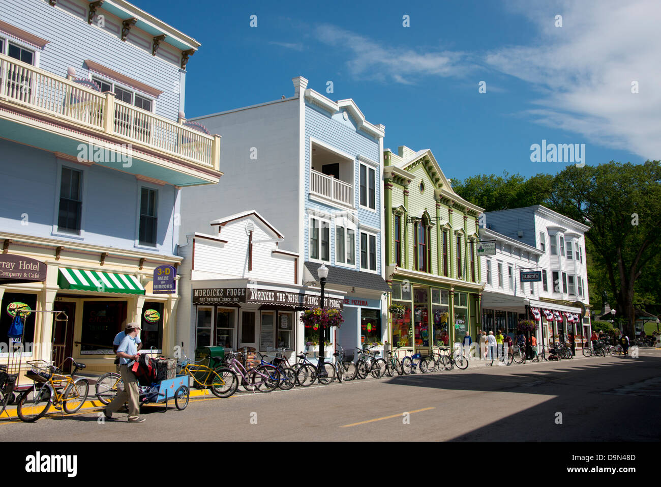 Michigan, Mackinac Island. Historic downtown Mackinac on Main Street