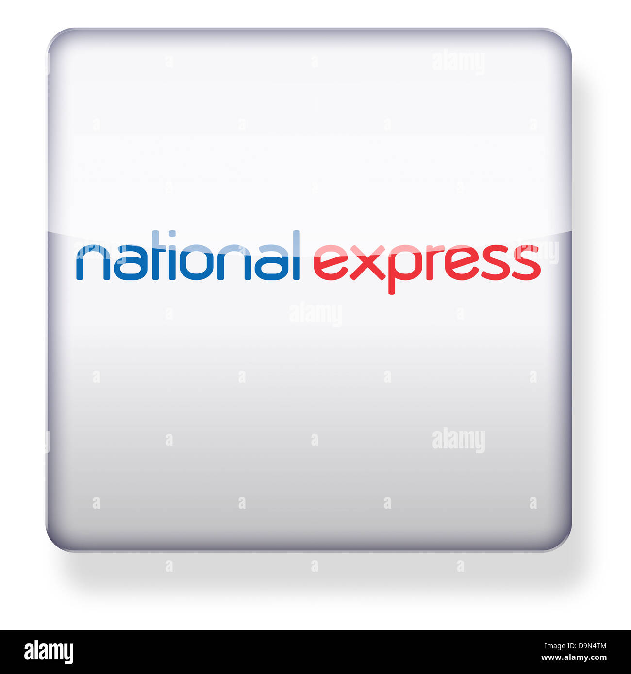 National Express coaches logo as an app icon. Clipping path included. Stock Photo