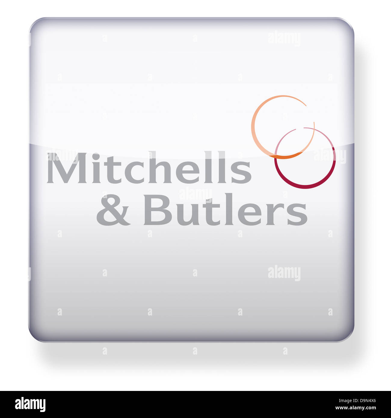 Mitchells and Butlers logo as an app icon. Clipping path included. Stock Photo