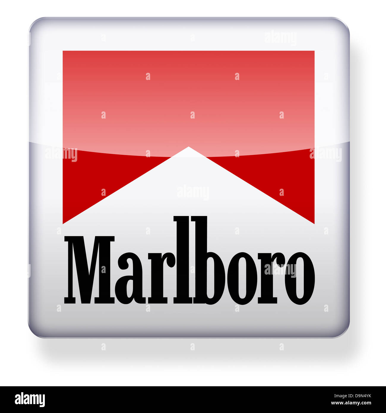 Marlboro cigarettes logo as an app icon. Clipping path included. Stock Photo