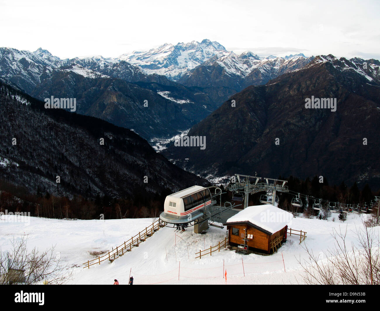 Alpe di Mera,skilift,piemonte,italy Stock Photo