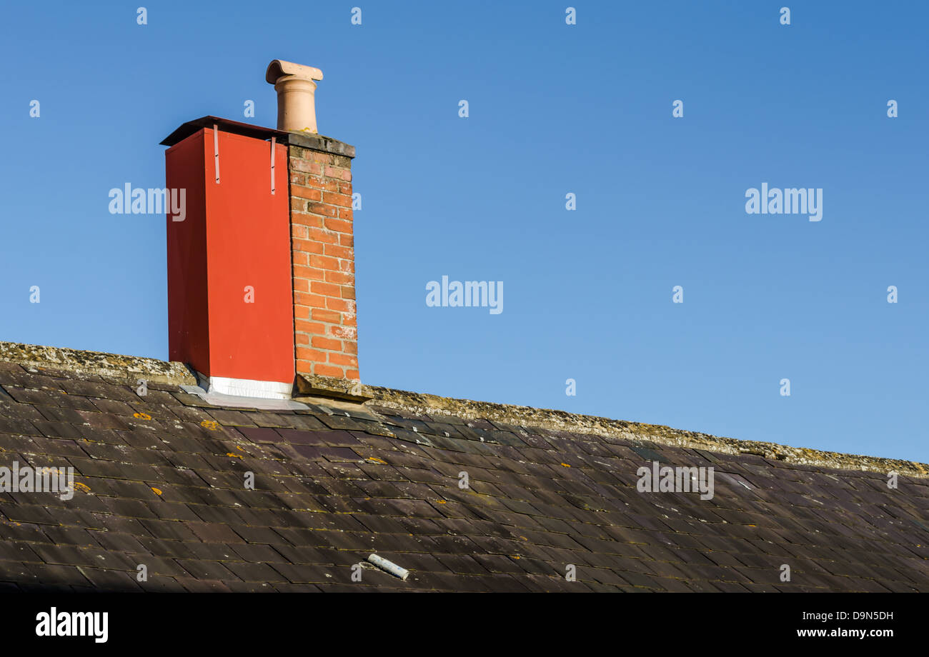 Colorful chimney. Moreton-in-Marsh, Gloucestershire, England. Stock Photo