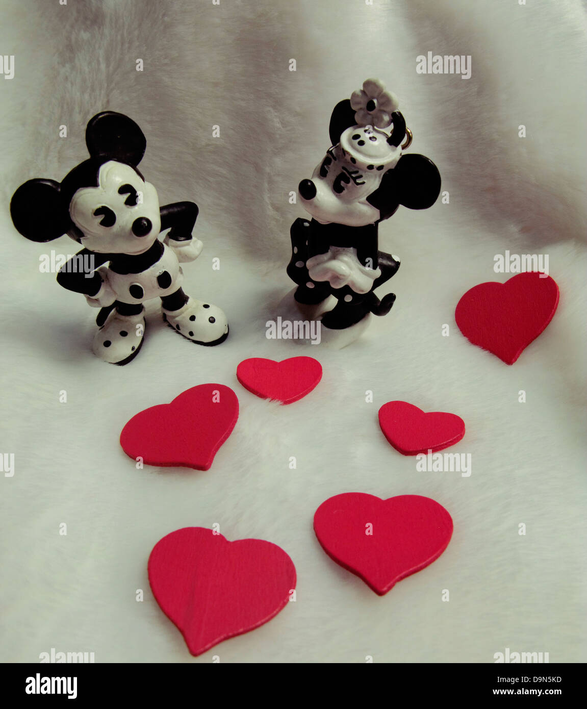 mickey mouse and minnie in love Stock Photo