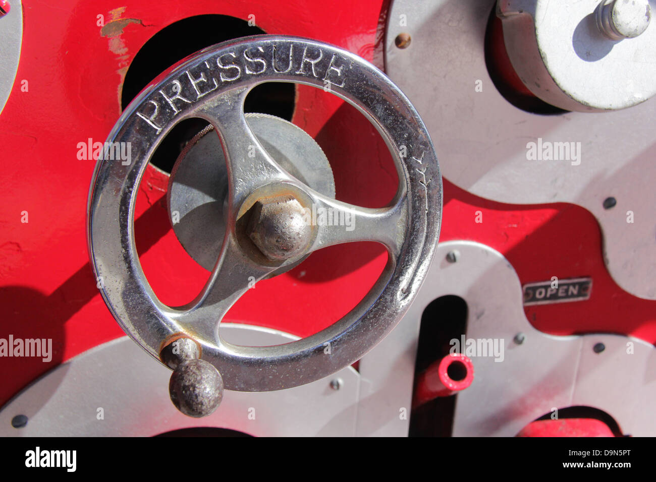 Details on an old fire truck. Stock Photo