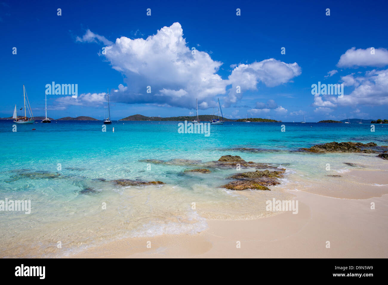Honeymoon Beach on the Caribbean Island of St John in the US Virgin