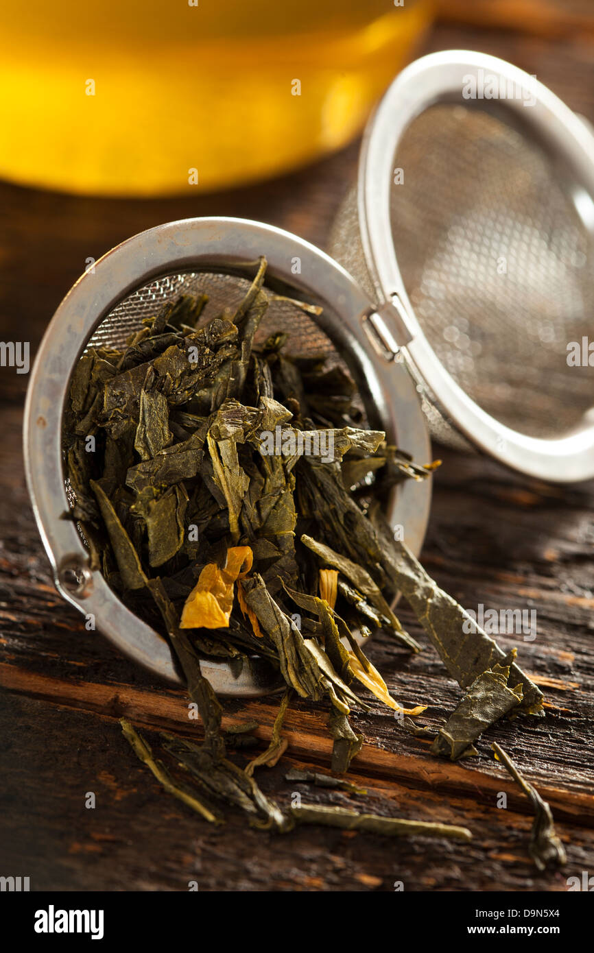 Hot Organic Healthy Green Tea with antioxidants Stock Photo