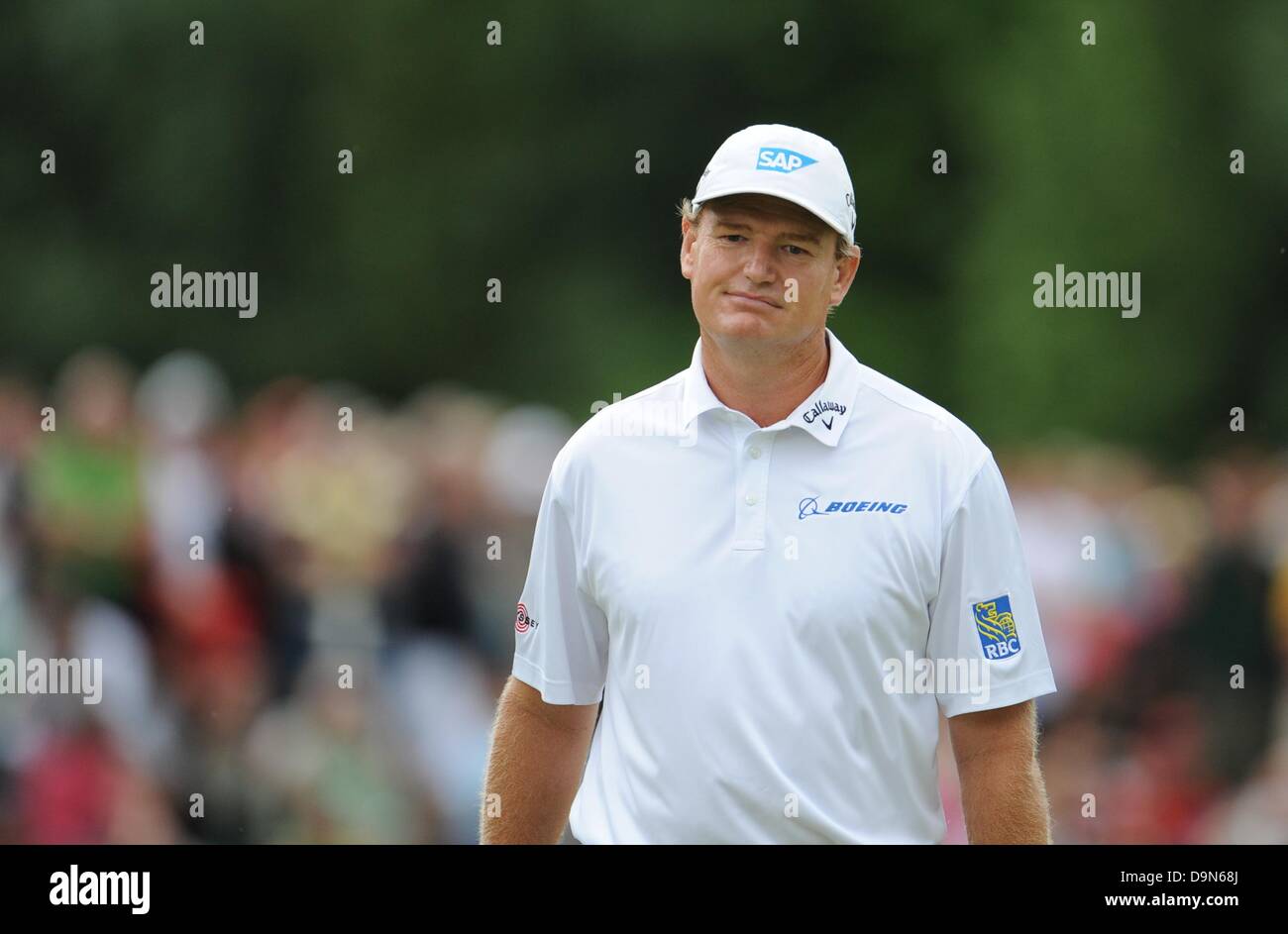 Winner South African golf pro Ernie Els reacts during the Golf Winner South African golf pro Ernie Els reacts during the Golf