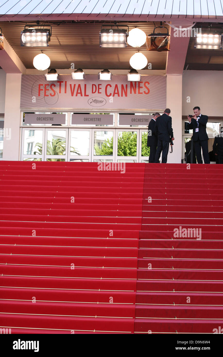 The red steps at Palais des festivals during the 66th Cannes Film Festival 2013 Stock Photo