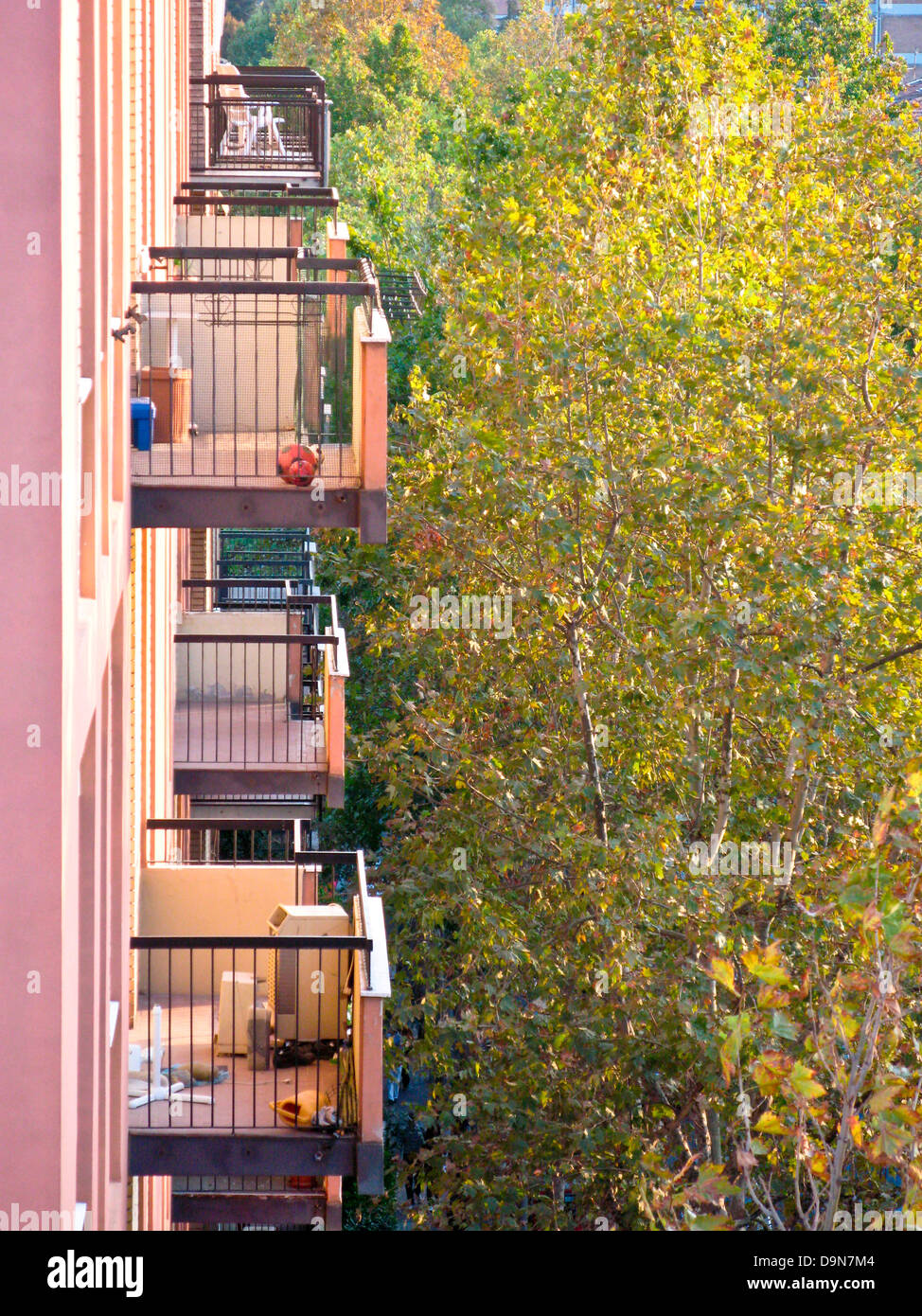 balcony at condominium Stock Photo