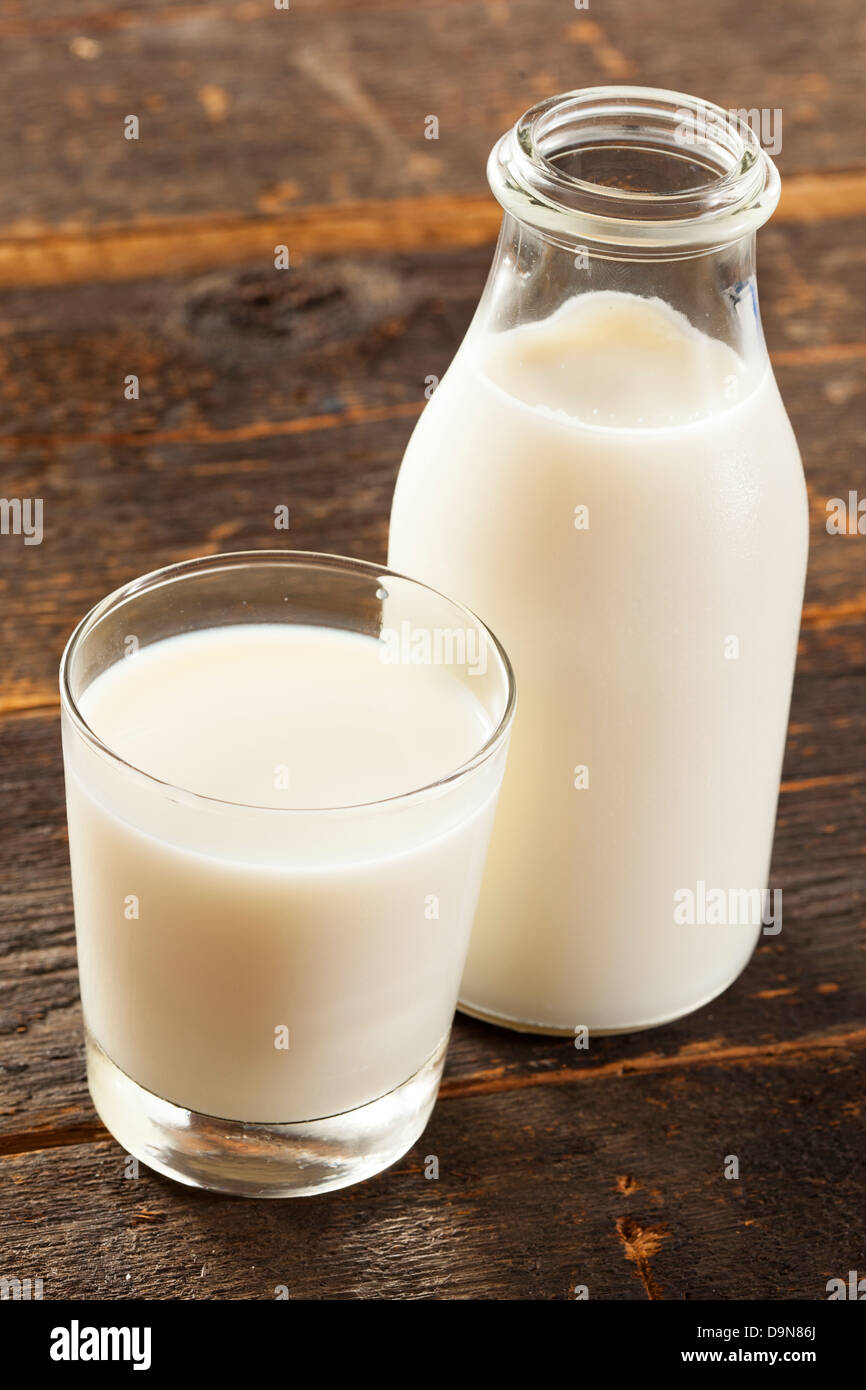 Refreshing White Cold Organic Dairy Milk in a bottle Stock Photo Alamy