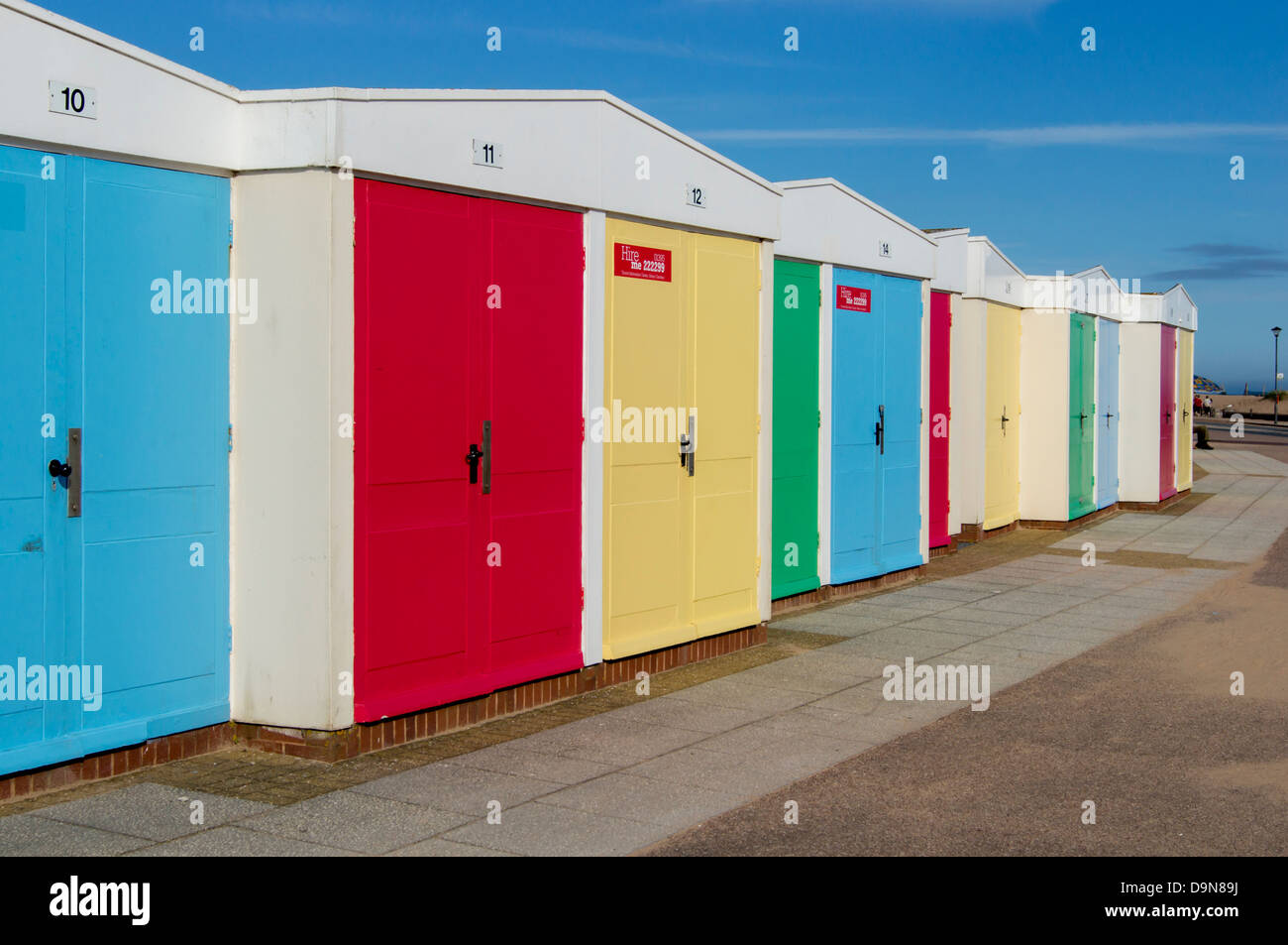 UK, England, Devon, Exmouth beach hut terrace Stock Photo Alamy