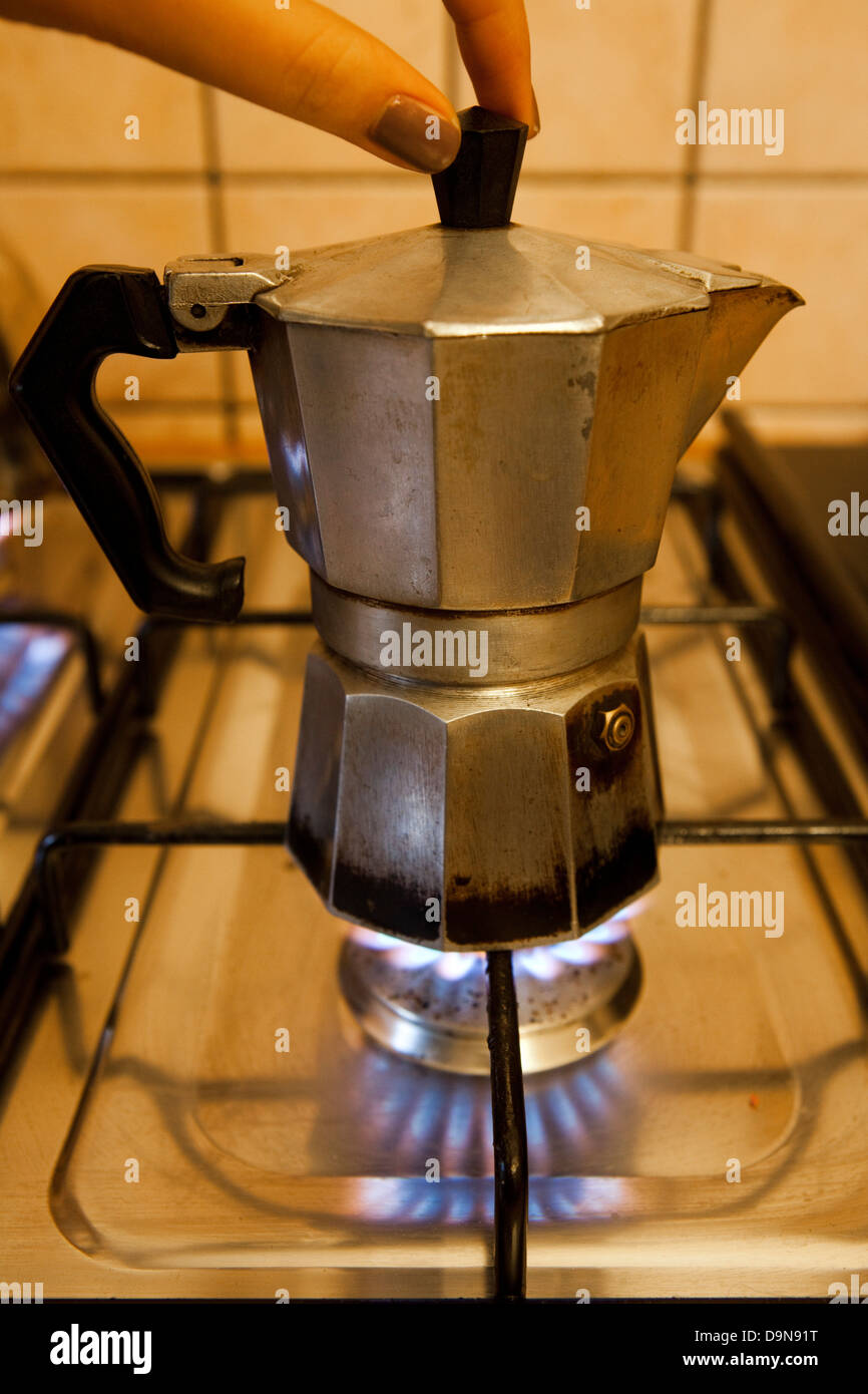 Italian espresso coffee machine Stock Photo