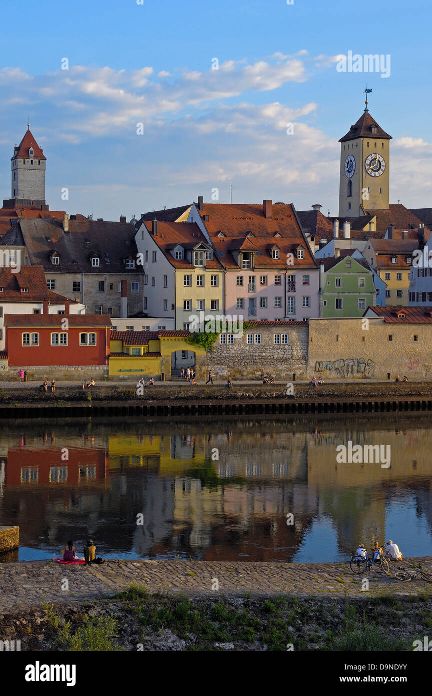 Regensburg, Danube River, Ratisbone. Upper Palatinate, Bavaria. Germany. Stock Photo