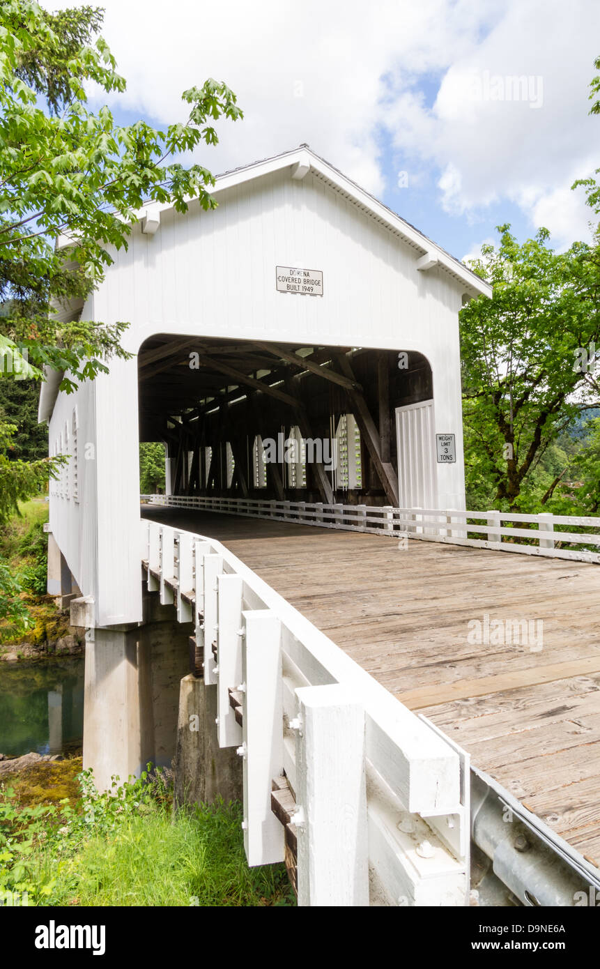 Dorena Oregon United States. Dorena covered bridge crossing the Row