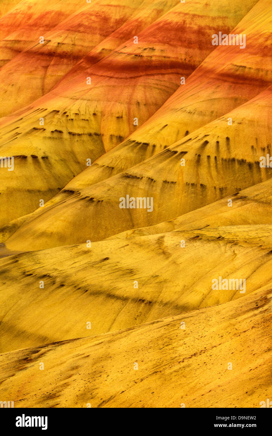 Eroded badlands in the Painted Hills area of the John Day Fossil Beds National Monument, Oregon. Stock Photo