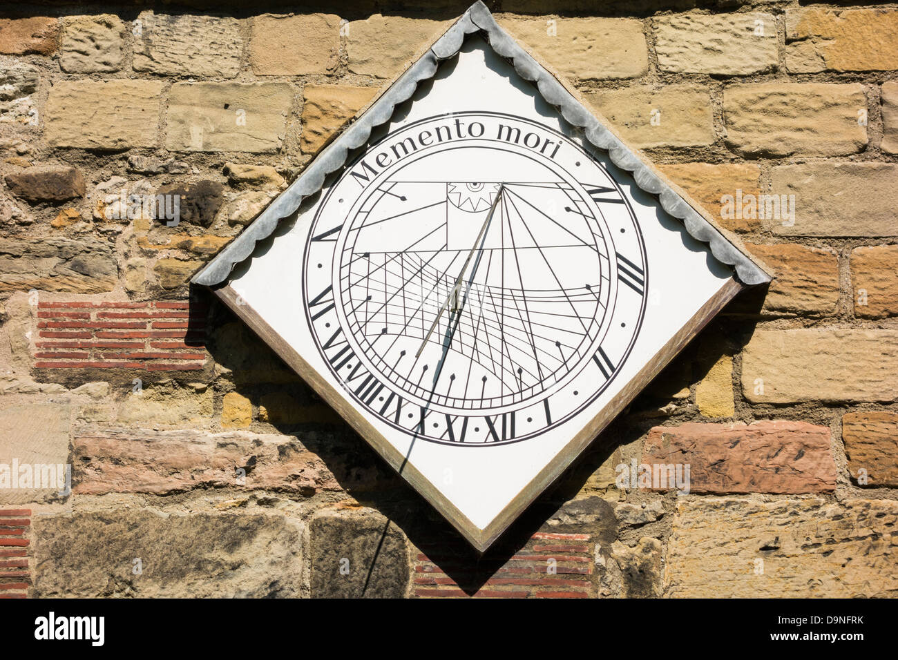 Sun Dial on church in Yarm, England, UK Stock Photo