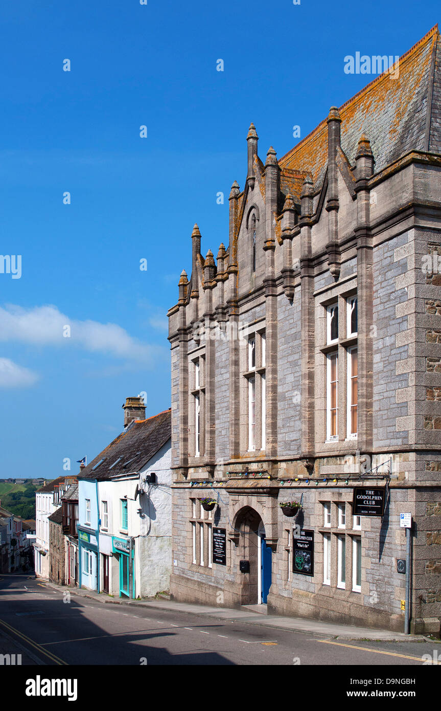 Wendron street in Helston, Cornwall, UK Stock Photo