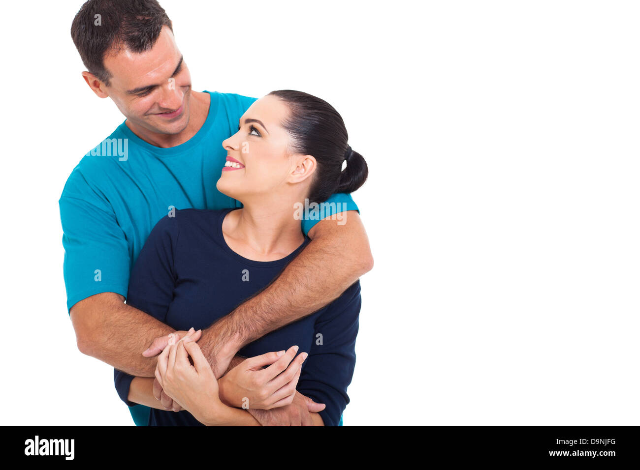 happy young couple in love isolated on white background Stock Photo - Alamy
