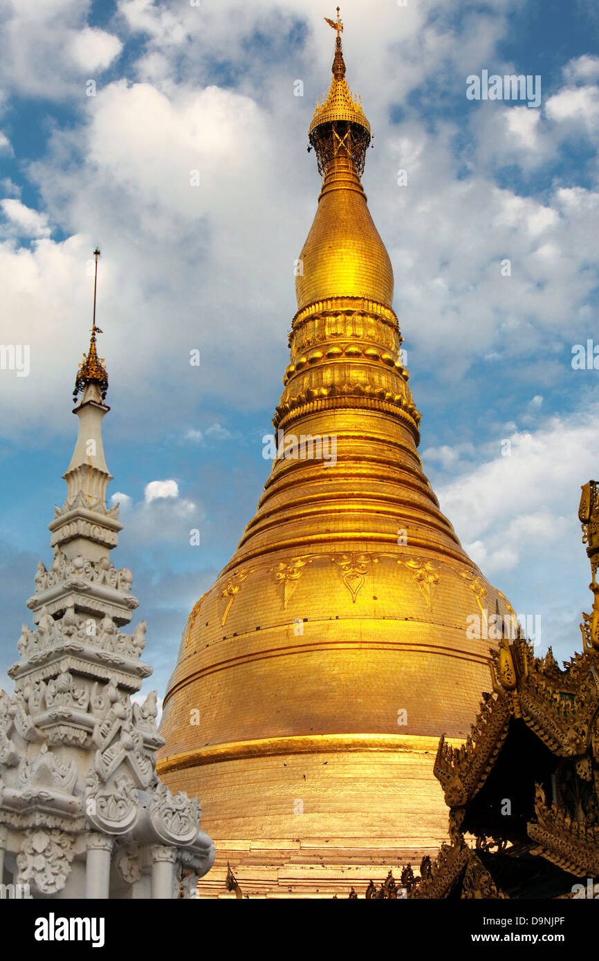 The Schwedagon, Burma's sacred temple in the heart of Rangoon. Stock Photo