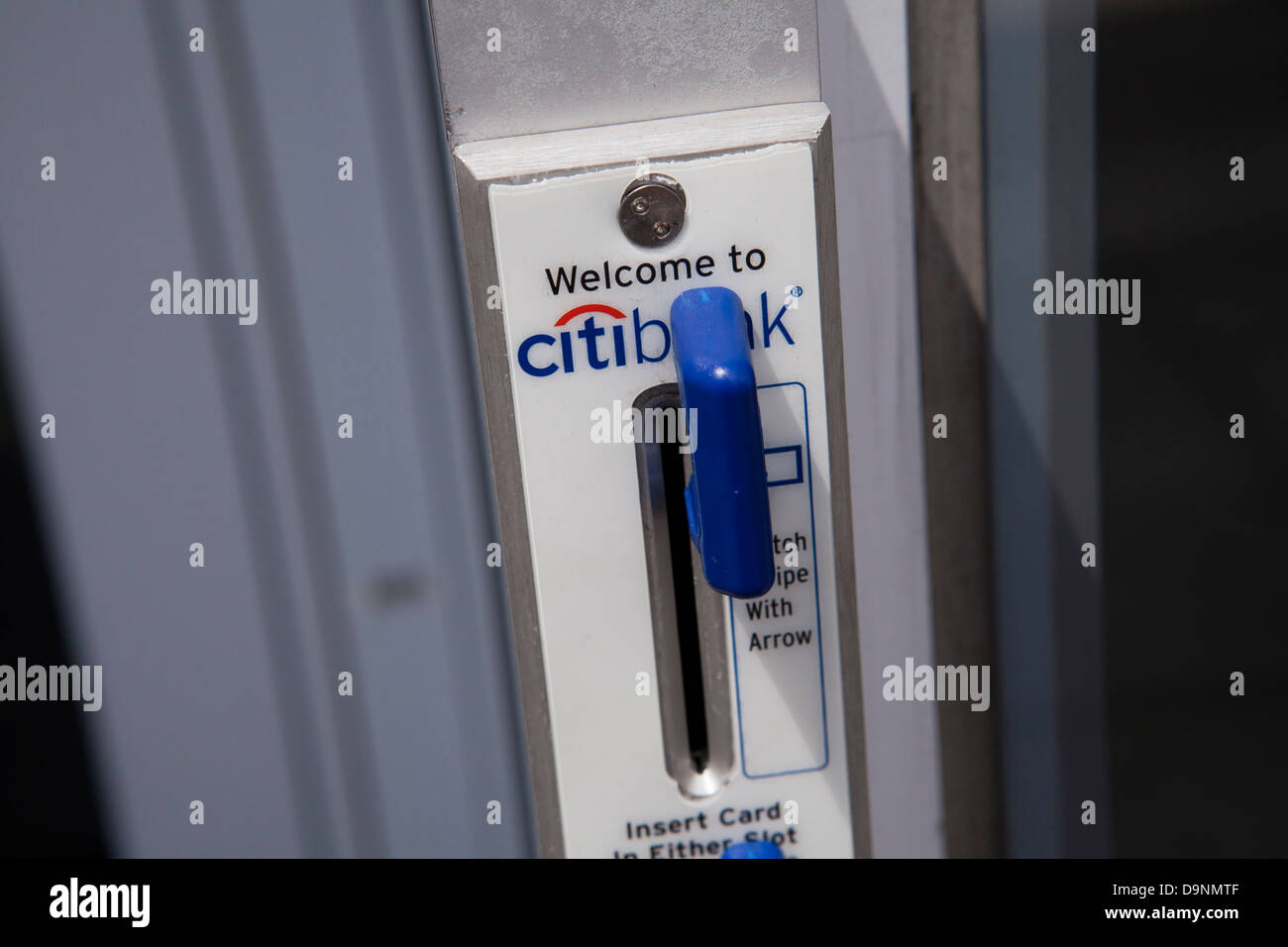 Citibank entrance door cardkey slot Stock Photo
