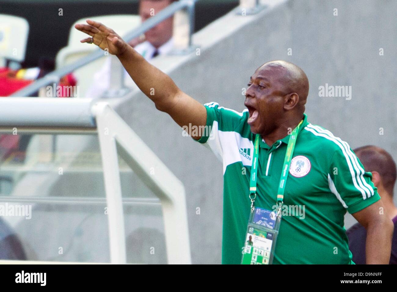 Fortaleza, Brazil. 23rd June 2013. Stephen Keshi (NGR), JUNE 23, 2013 - Football / Soccer : FIFA Confederations Cup Brazil 2013, Group B match between Nigeria 0-3 Spain at Castelao Stadium in Fortaleza, Brazil. Credit:  Aflo Co. Ltd./Alamy Live News Stock Photo