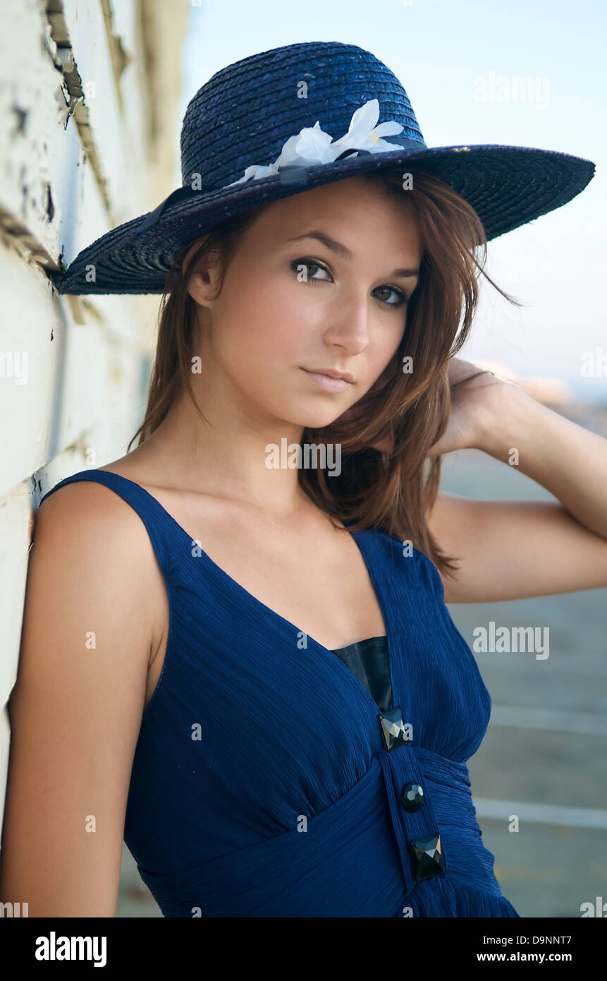 Portrait of beautiful caucasian model outdoor Stock Photo