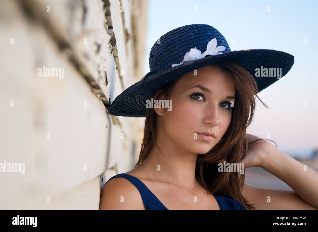 Portrait of beautiful caucasian model outdoor Stock Photo