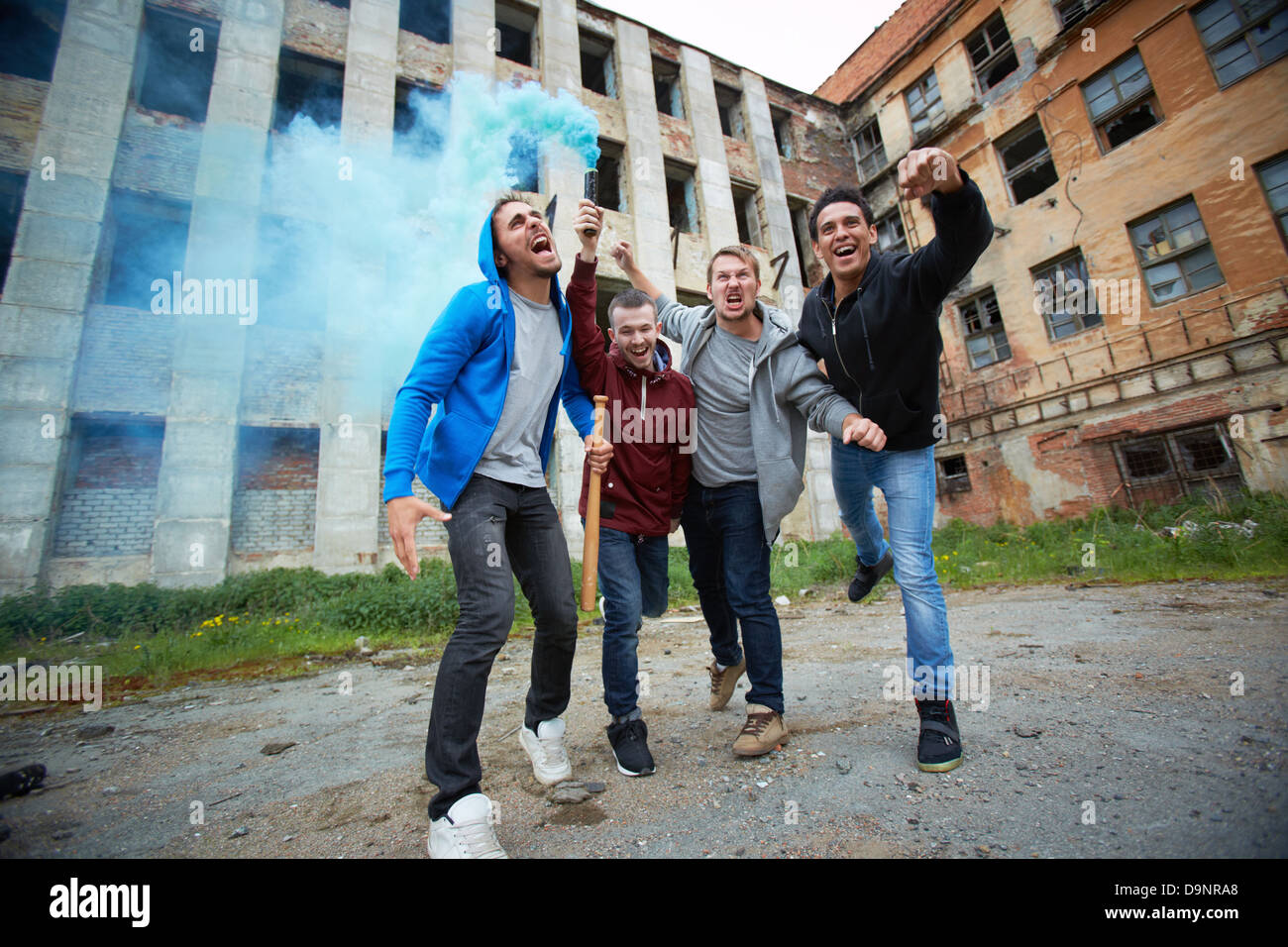 Ghetto Rage Portrait of dangerous guys making rebel in ghetto Stock Photo - Alamy