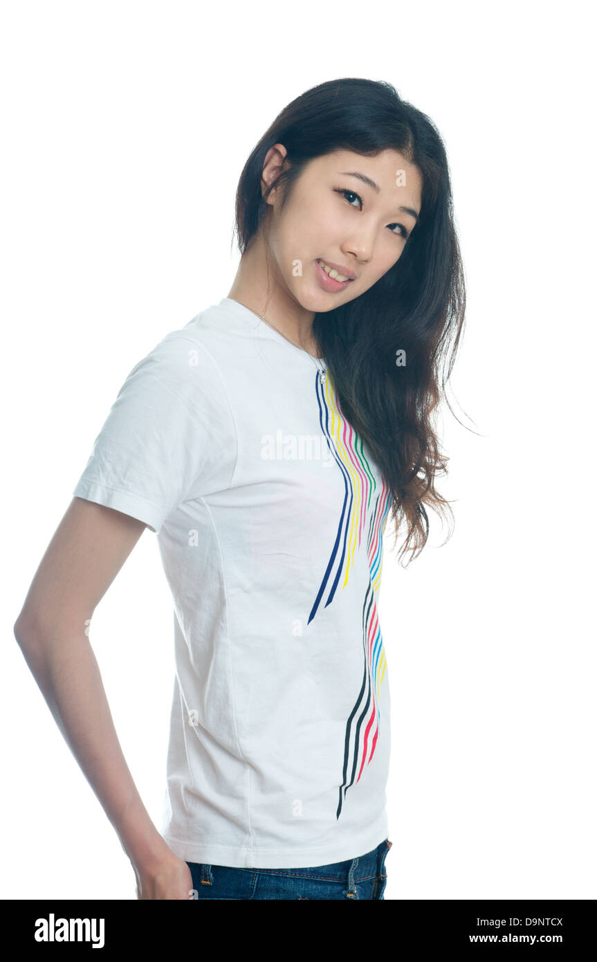Portrait of beautiful Chinese girl Stock Photo