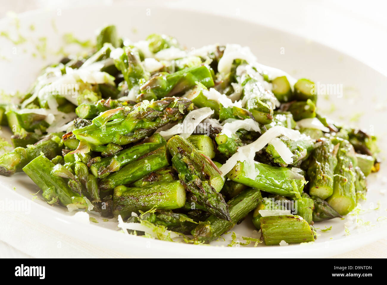 Healthy Sauteed Chopped Asparagus with Cheese and Lime Stock Photo Alamy