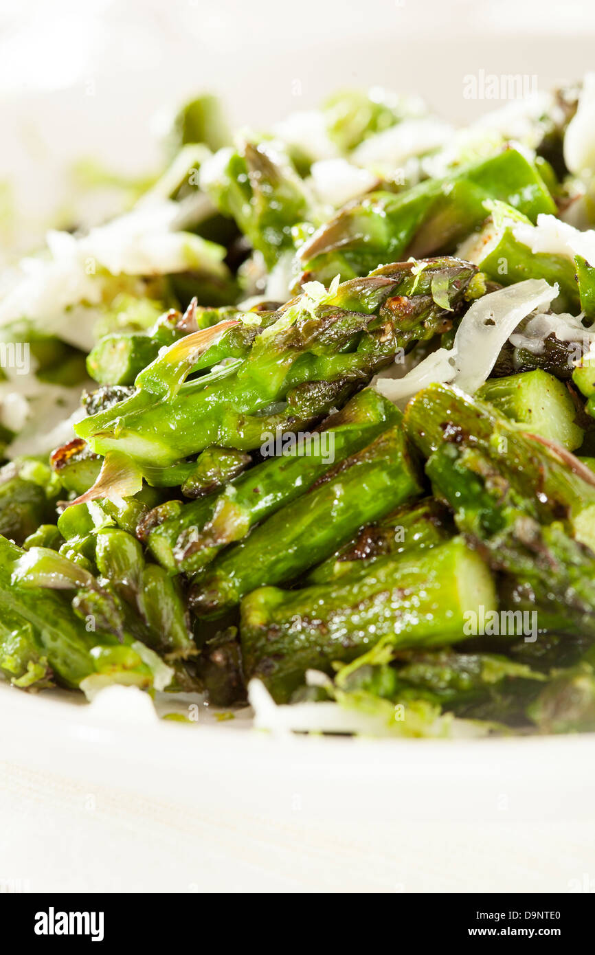 Healthy Sauteed Chopped Asparagus with Cheese and Lime Stock Photo Alamy