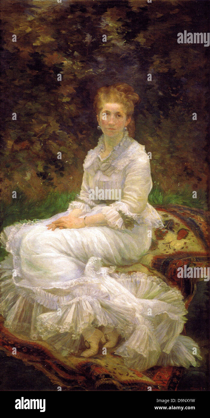 Marie Bracquemond The Lady in white Stock Photo