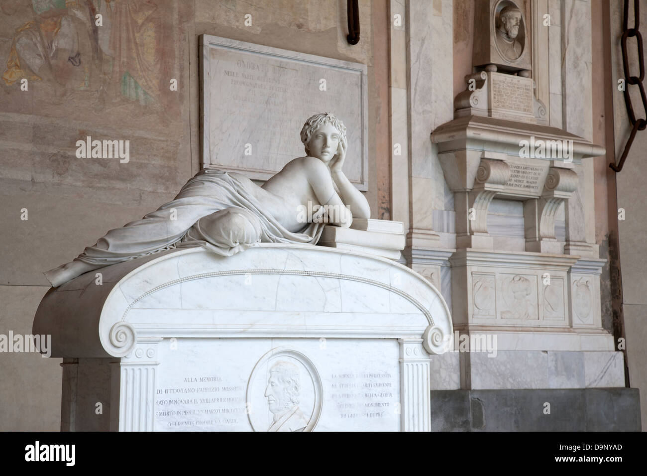Tomb at the Camposanto - Holy Field Cemetery at Cathedral Complex in Pisa, Italy Stock Photo