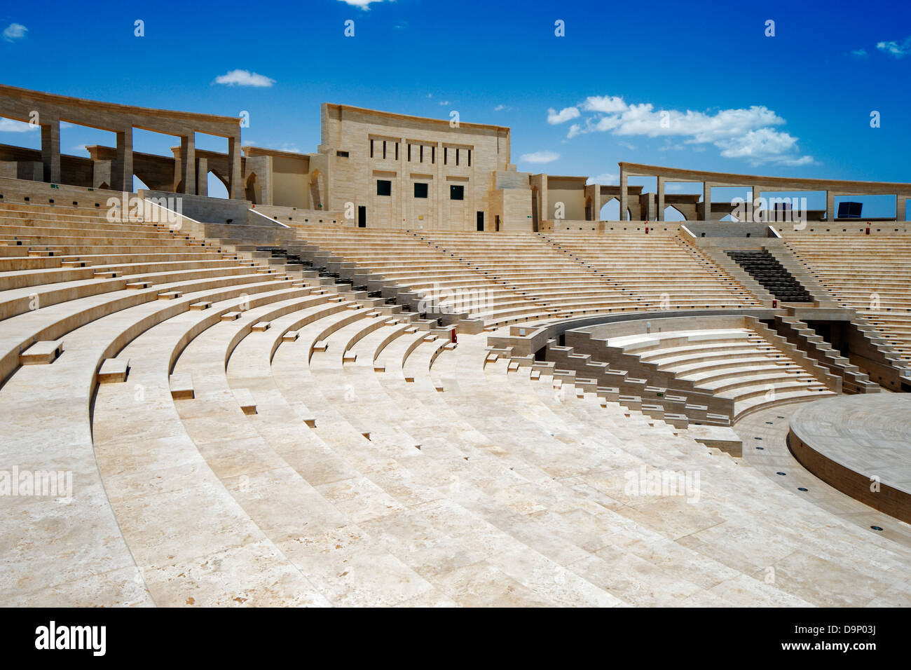 The Katara Amphitheater, Doha is a crafted balance between the classical Greek theater concept and the traditional Islamic featu Stock Photo
