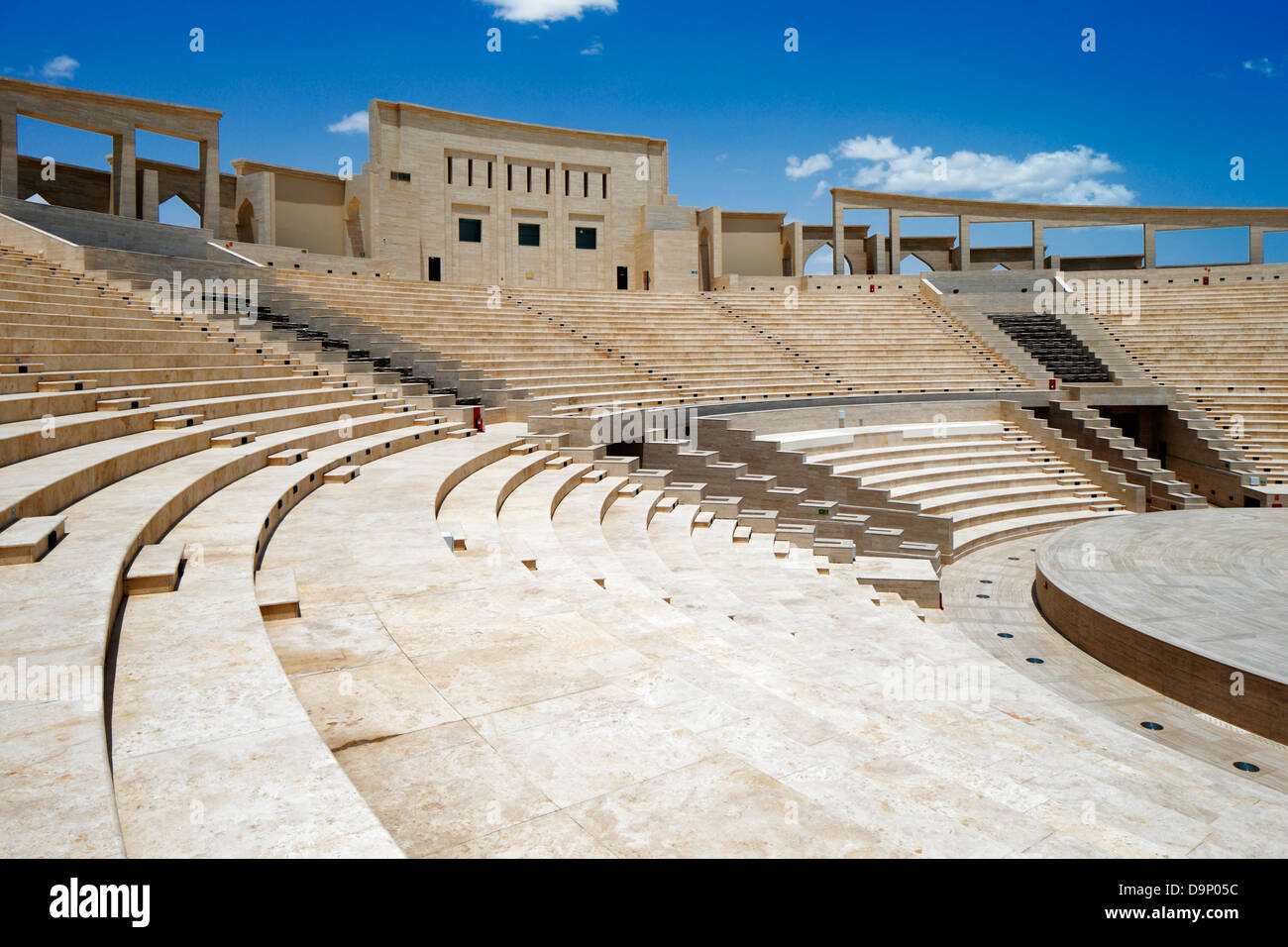 The Katara Amphitheater, Doha is a crafted balance between the classical Greek theater concept and the traditional Islamic featu Stock Photo