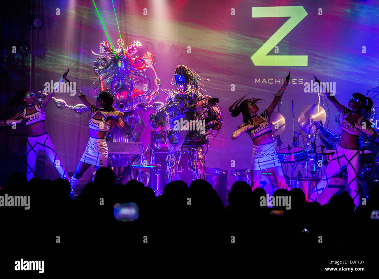 June 24, 2013, Tokyo, Japan Robot band ZMachines perform on stage