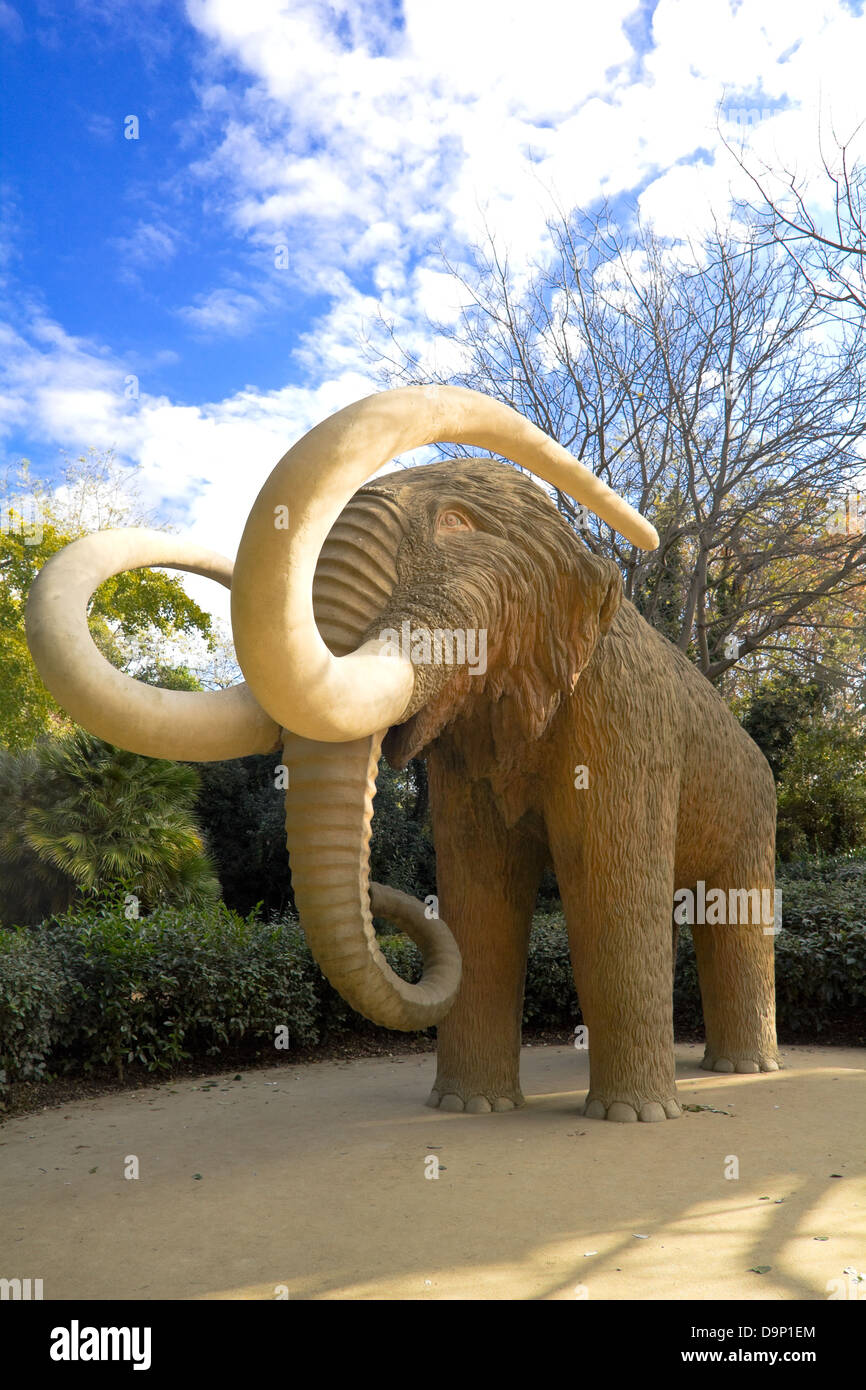 Mammoth statue in Park Ciutadela in Barcelona. Stock Photo