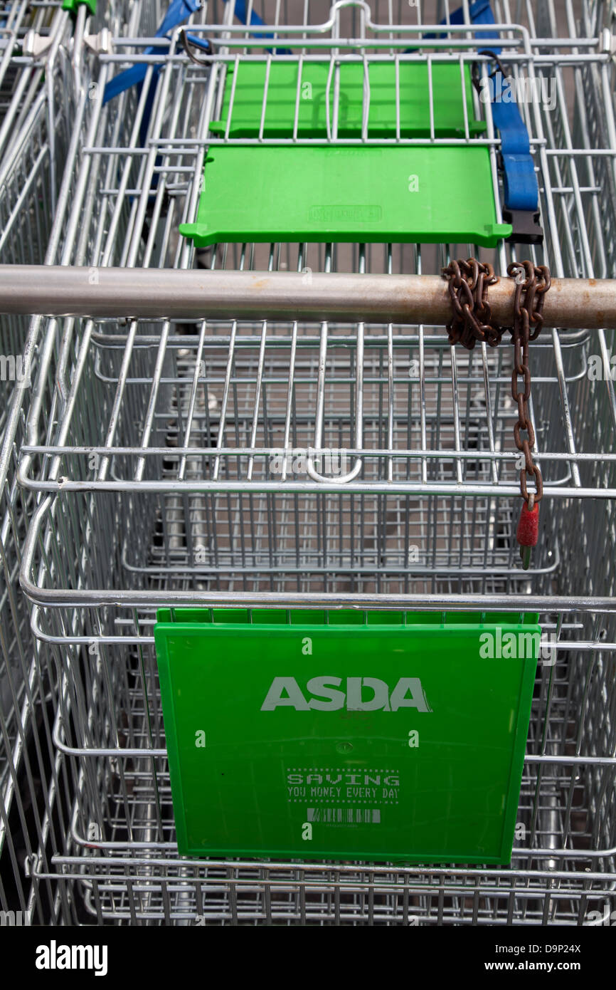 Asda Trolleys in London UK Stock Photo Alamy