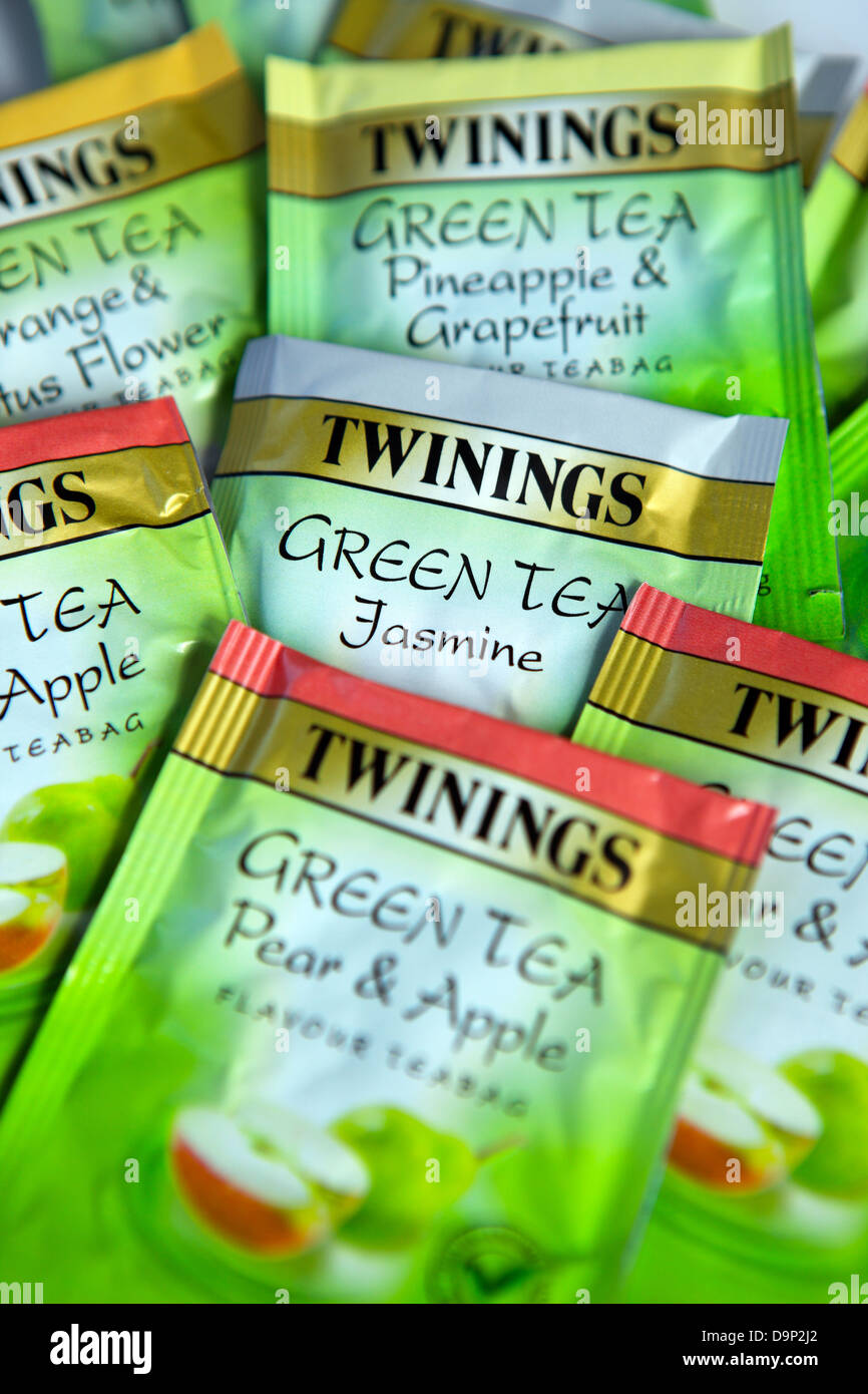 Twinings Green Teas individual tea bags Stock Photo Alamy