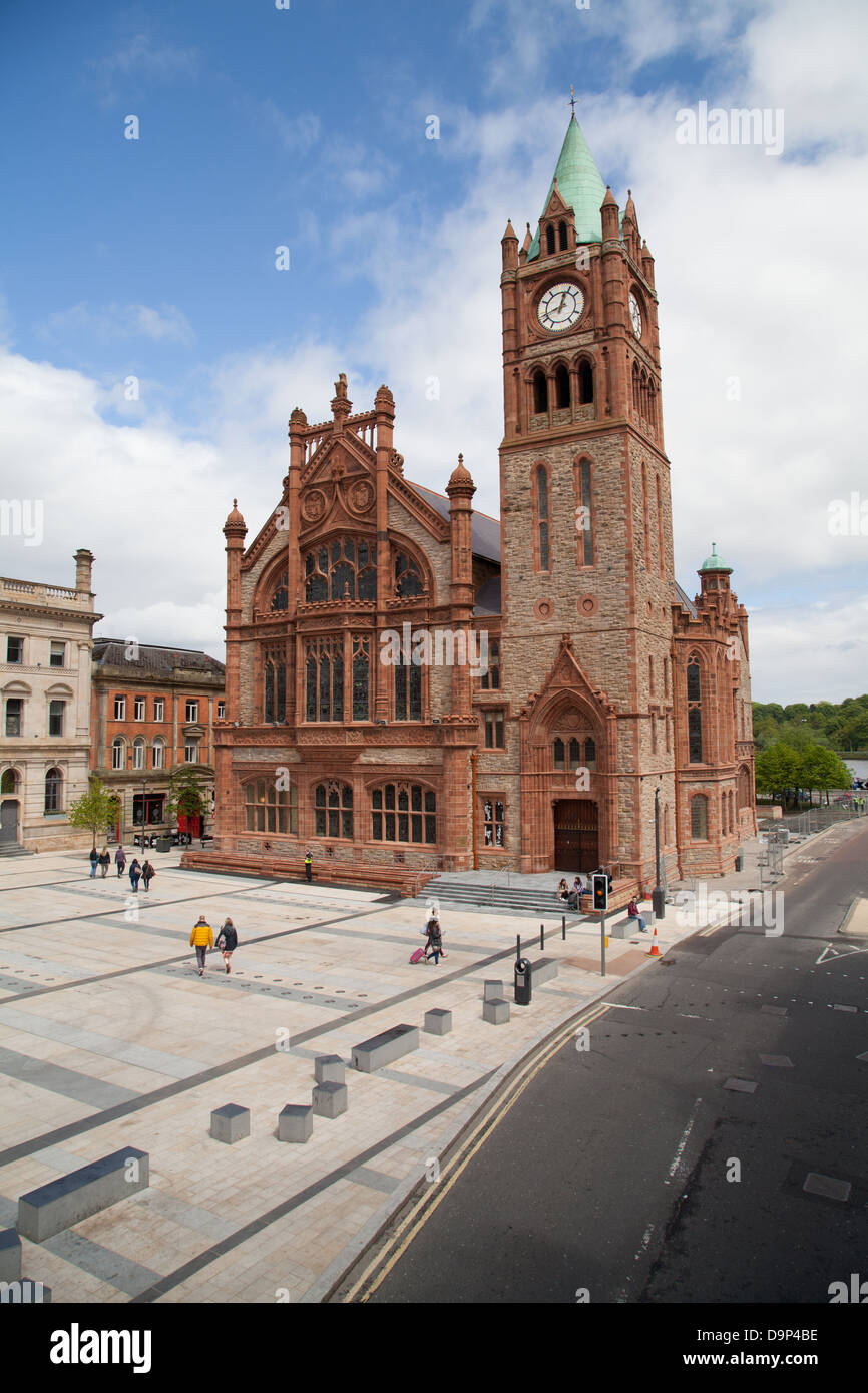 Newly restored Guildhall Derry Londonderry Northern Ireland from the ...