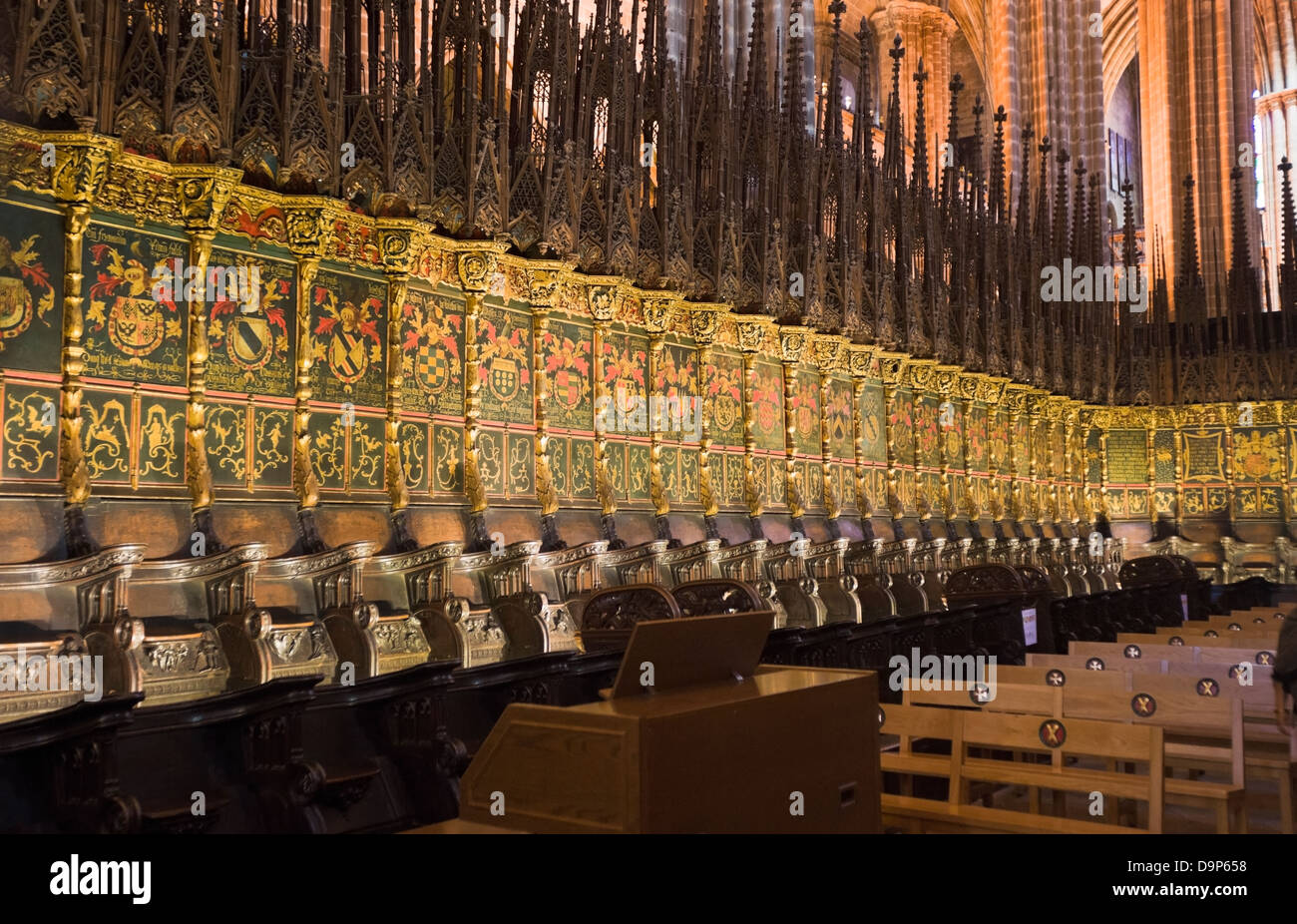 Choir Stalls, Barcelona Cathedral Stock Photo