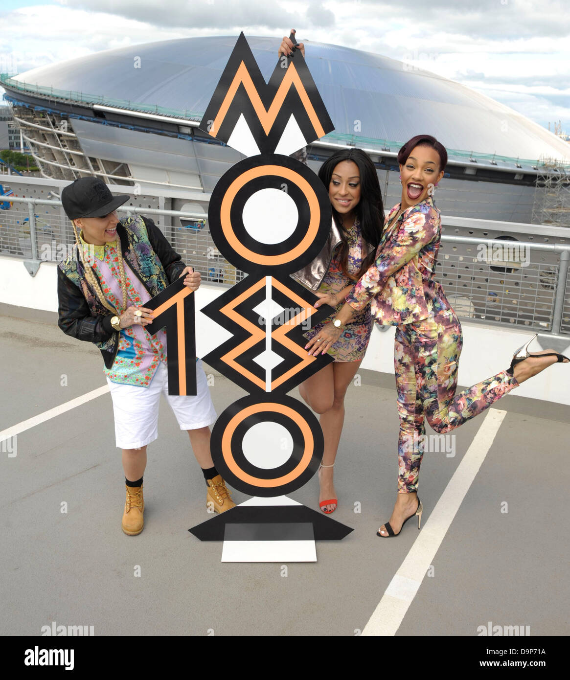 Glasgow, Scotland, UK. 24th June 2013.  Mobo Awards 18th anniversary announcement Glasgow. Pictured at The SSE Hydro, Glasgow which will host this years awards on the 19th of October all girl band STOOSHE Stock Photo