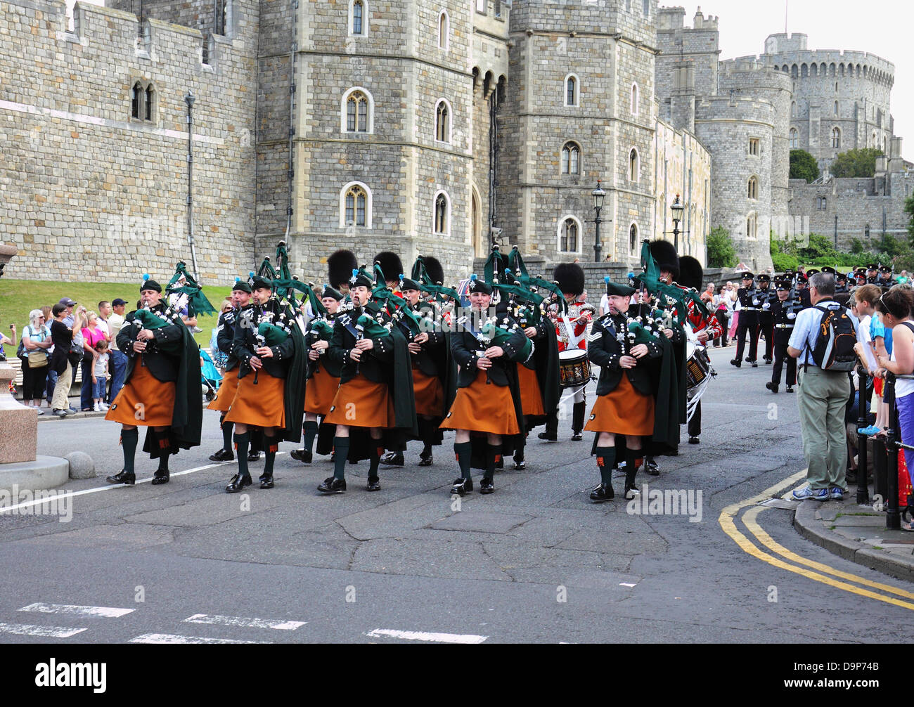 The Marching Pipe Band of the Irish Rangers Stock Photo