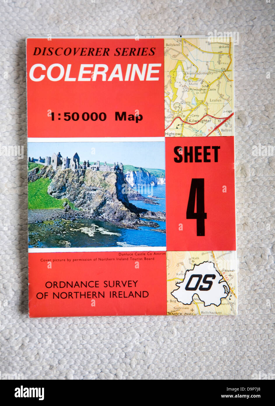 Discoverer series 1:50,000 ordnance survey map of Coleraine, Northern Ireland sheet Stock Photo