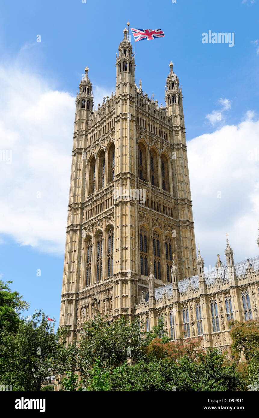 London, England - June 30th, 2012: Victoria Tower and the Palace of Westminster London England. Stock Photo
