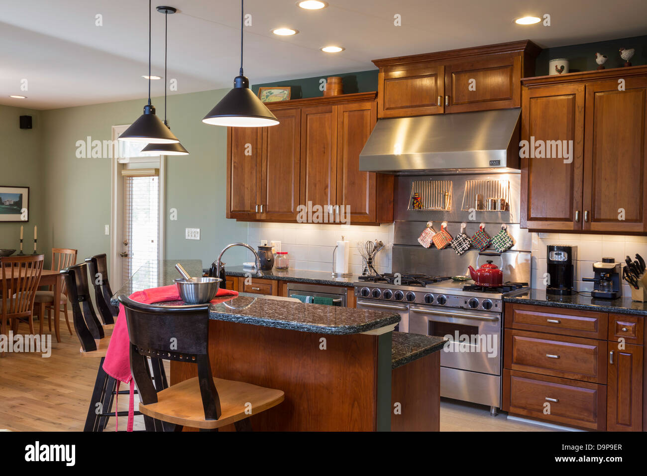 Showcase luxury modern residential kitchen, USA Stock Photo Alamy