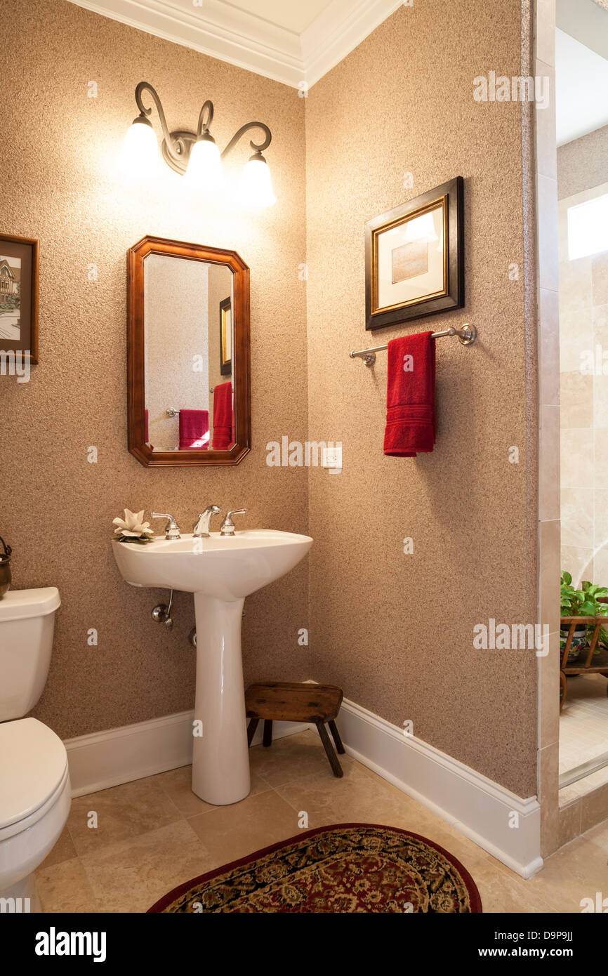 Showcase Bathroom with Pedestal Sink, USA Stock Photo Alamy